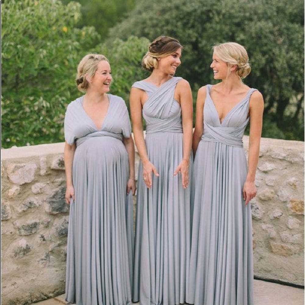 Grey convertible (infinity) wrap bridesmaid dress